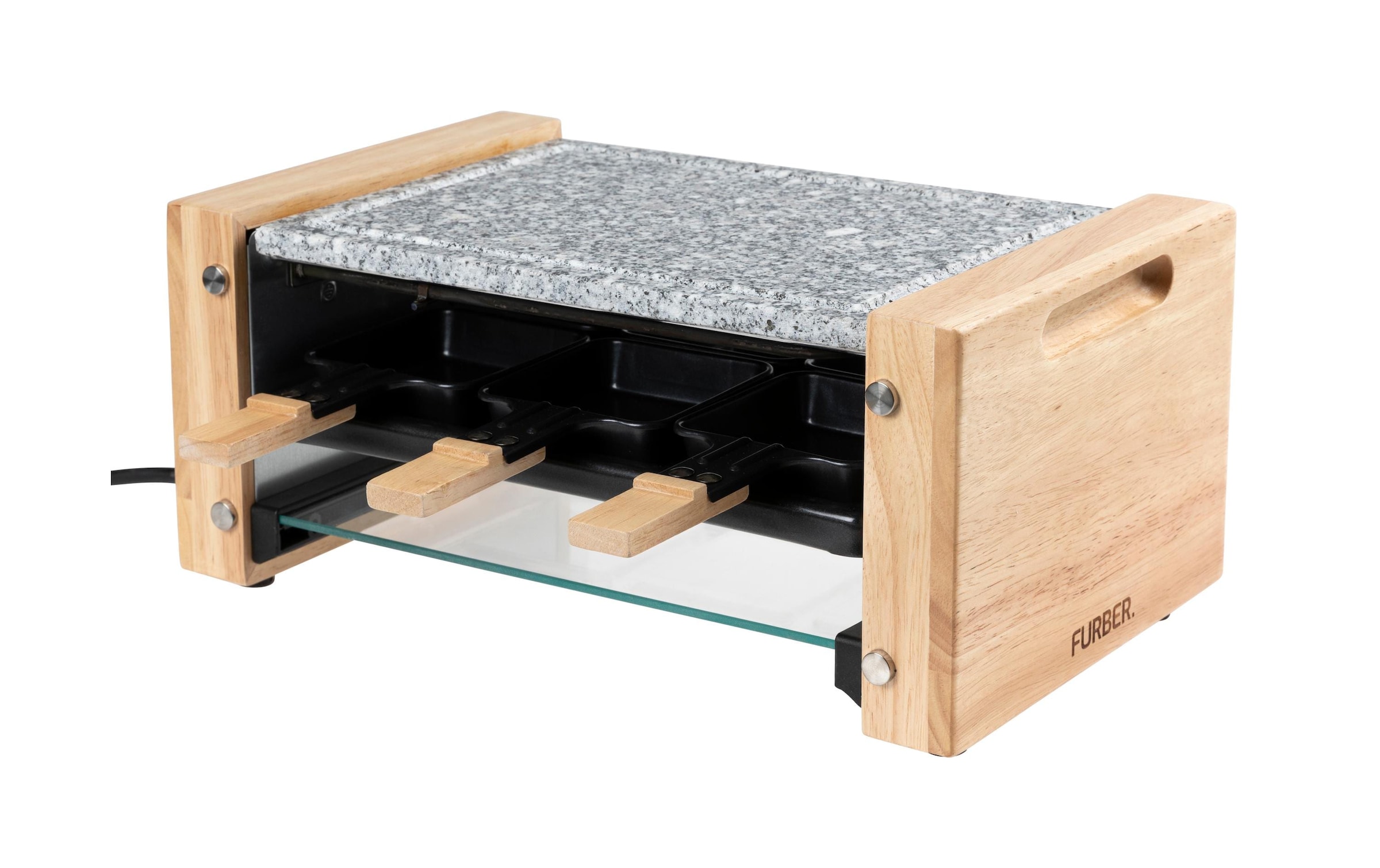 FURBER Raclette »Raclette-Grill 6P Holz/Stein« 900 W