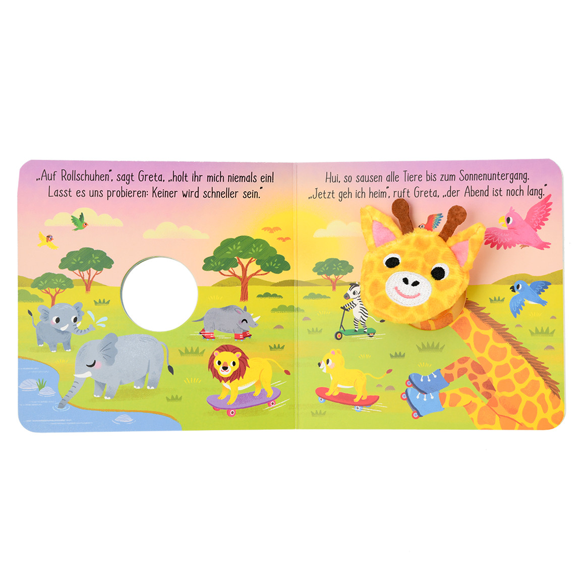 Topomini Baby Fingerpuppenbuch Giraffe Greta gelb / bunt