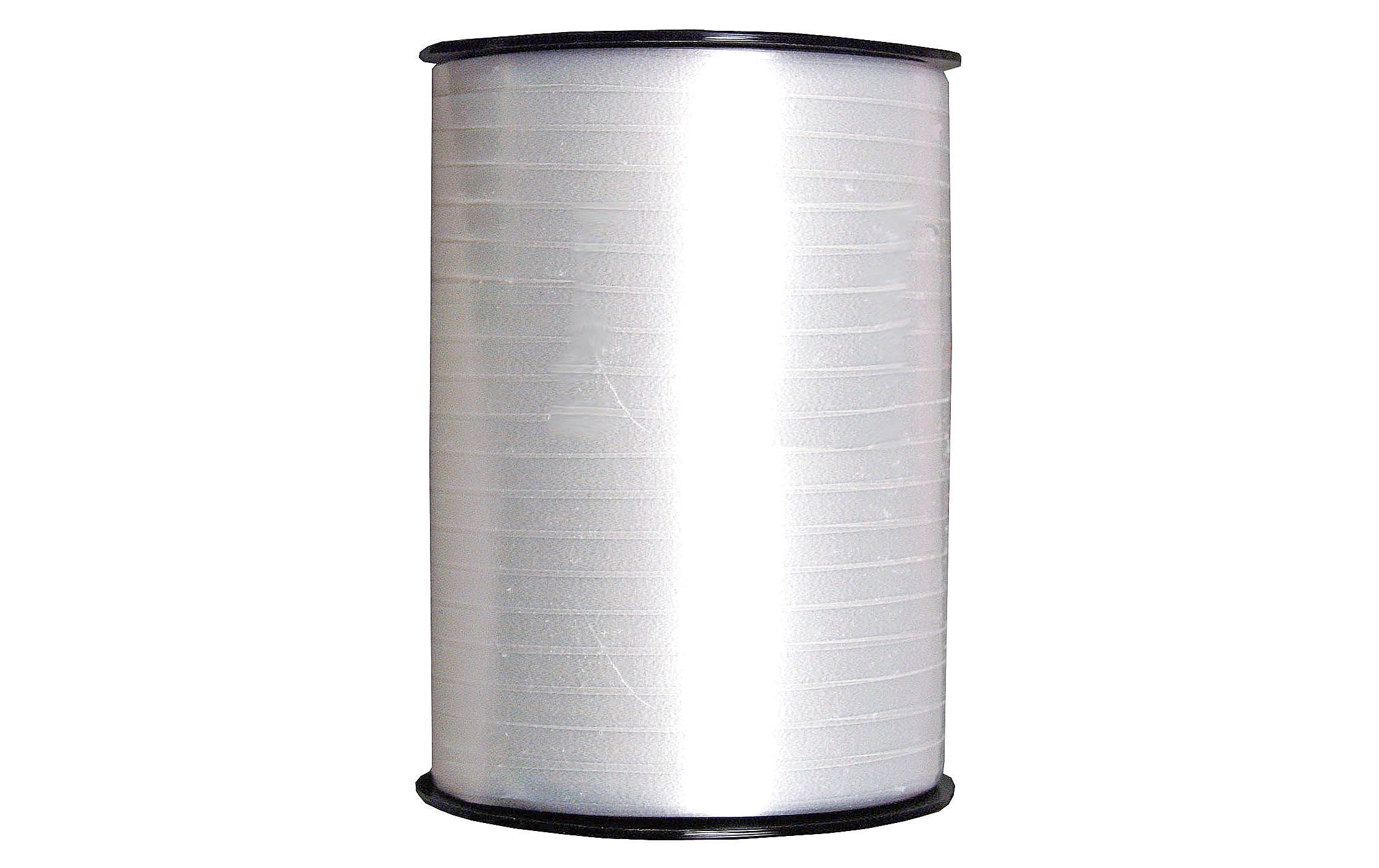 Geschenkband 0.5 cm x 500 m, WeissKräuselband für Geschenke