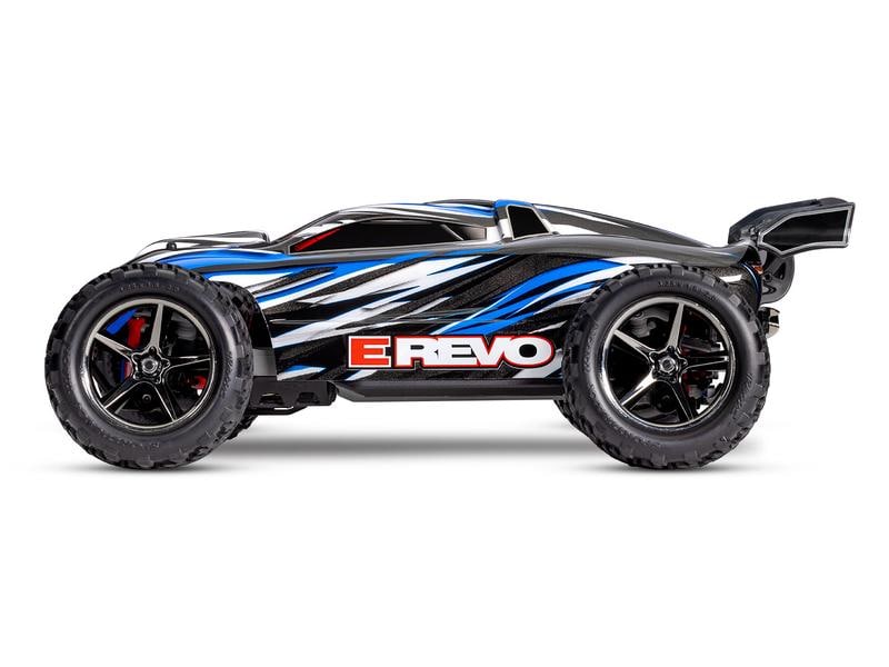 Traxxas Truggy E-Revo Brushed Blau, RTR, 1:16 4x4 Offroad Modell im Massstab 1:16
