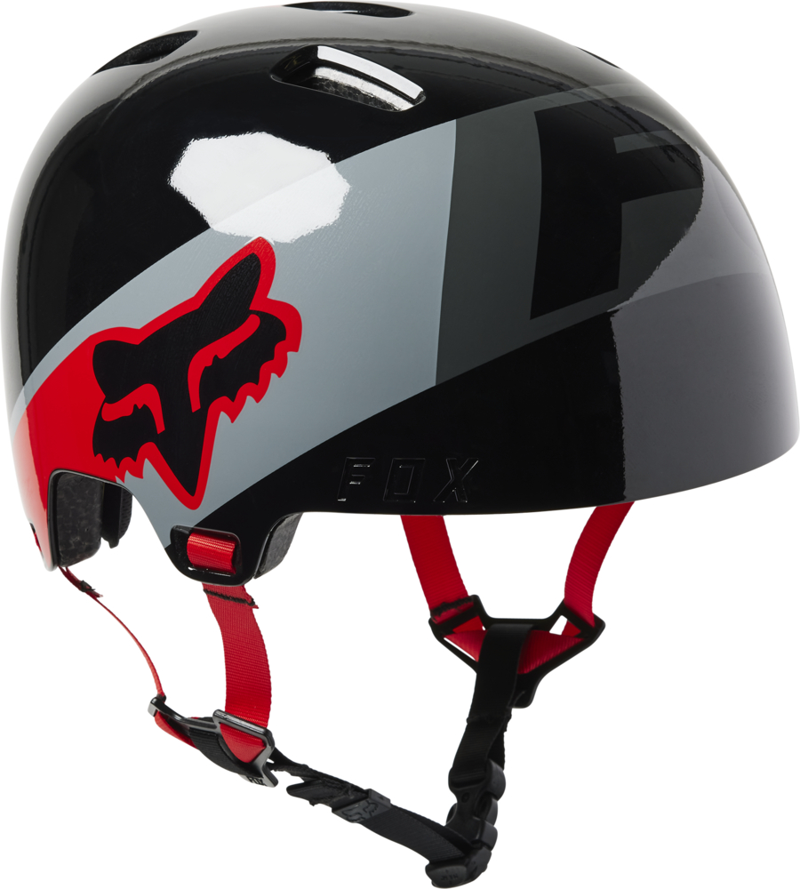 Fox Flight Skalhjelm med MIPS Til Børn Sort/Rød 48-52 cm