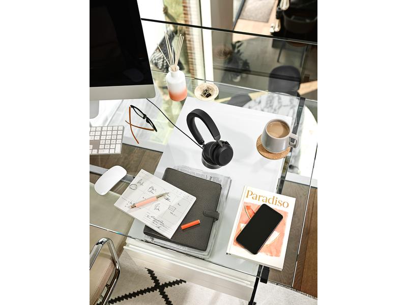 Jabra Headset Evolve2 75 Duo MS Schwarz, USB-C, inkl. Lades Erstklassige Soundtechnik für branchenweit führende Sprachqualität
