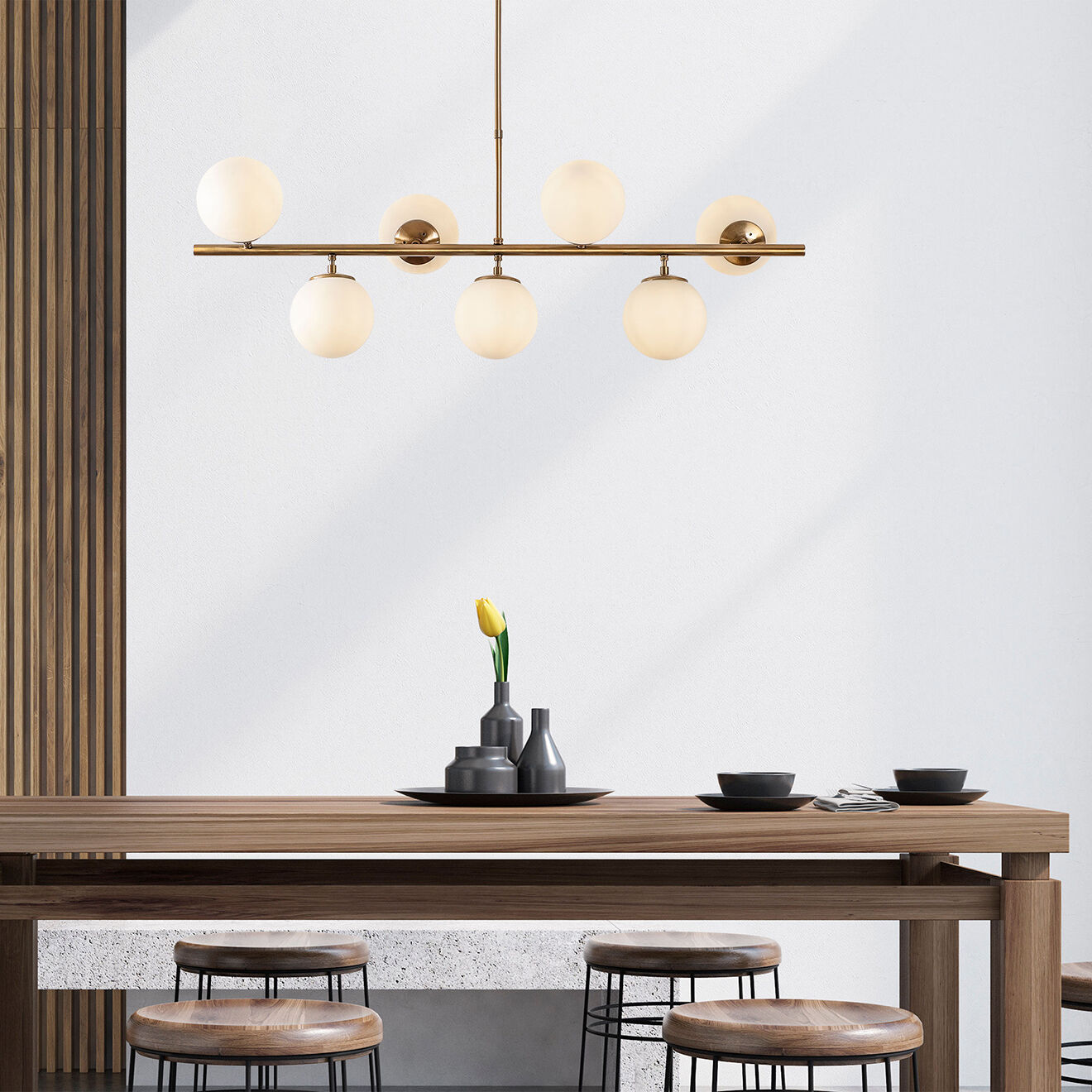 Opviq Lustre Fazli doré - 113x40x46-85 cm