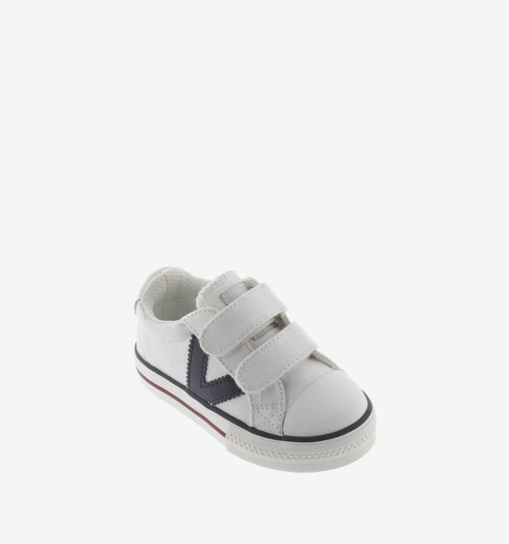 TRIBU SNEAKER TOILE Baskets sport en toile pour enfant logo BLANCO