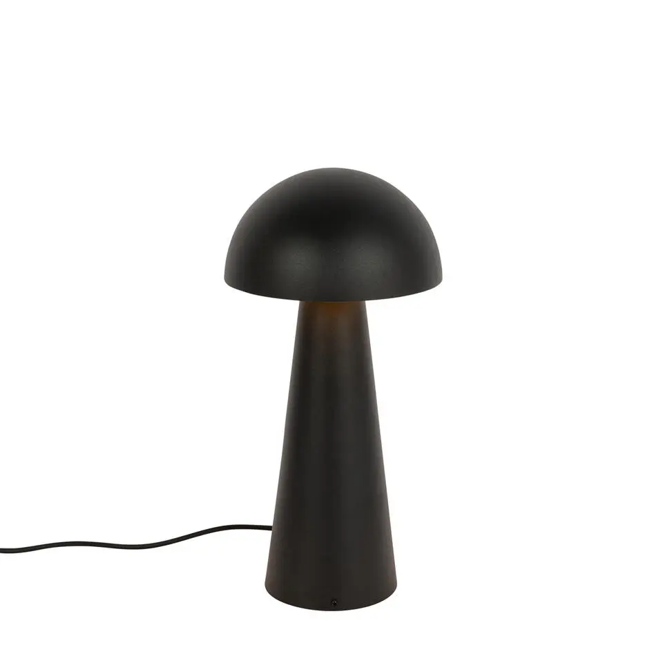 Qazqa staande buitenlampen mushroom zwart e27