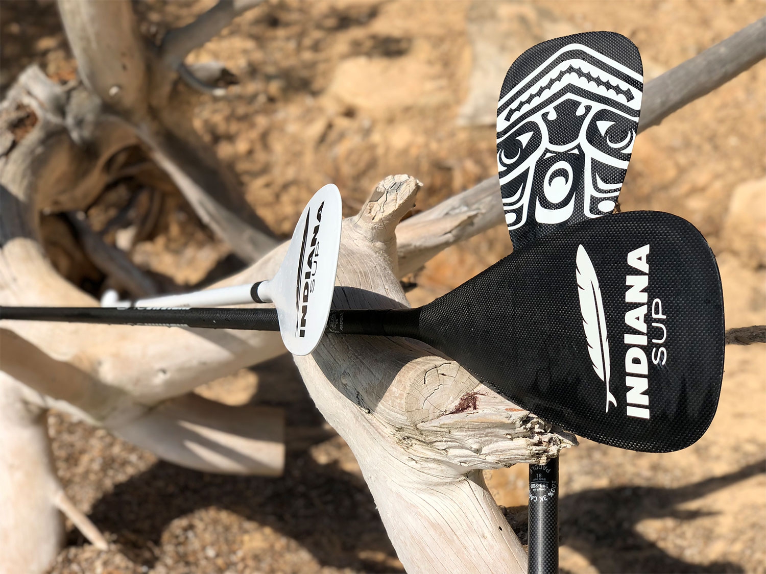 Indiana 81 ln2 Carbon Teleskoppaddel für Stand Up Paddling-Board weiß