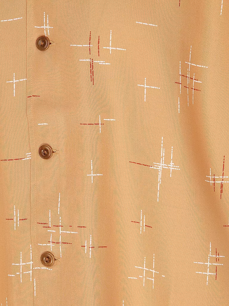 NUDIE JEANS Hemd Slim Fit ARVID 50S HAWAII orange