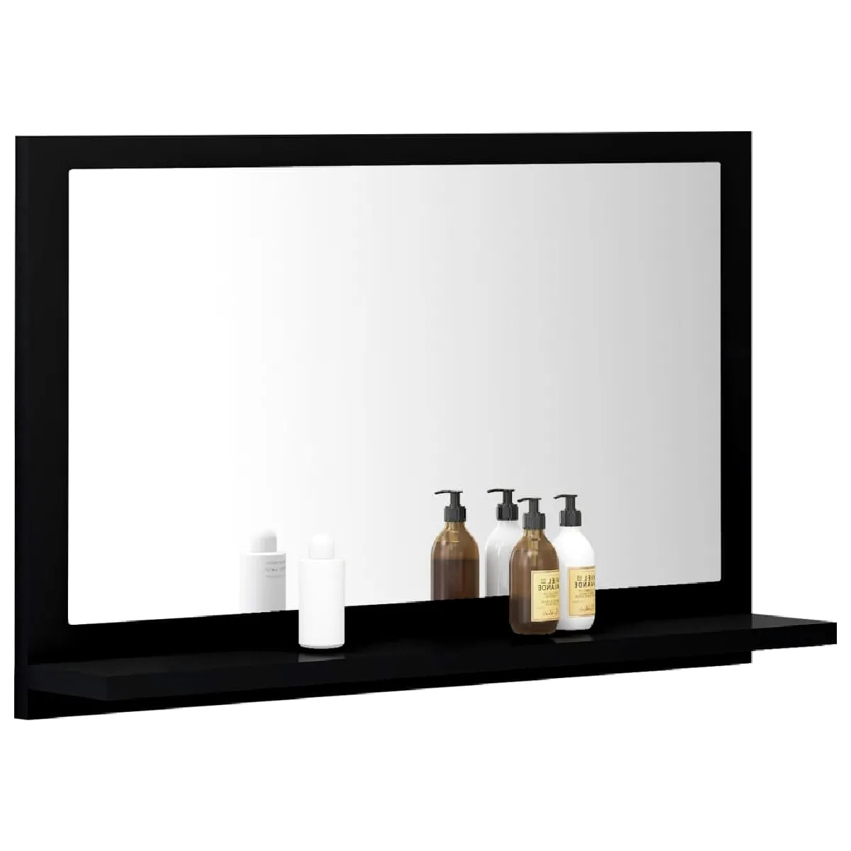 VidaXL Miroir salle de bain noir 60x10.5x37 cm