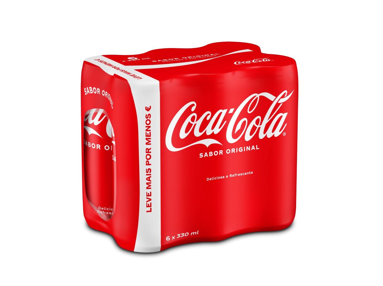 REFRIGERANTE COM GÁS COCA-COLA ORIGINAL LATA 6X0.33L