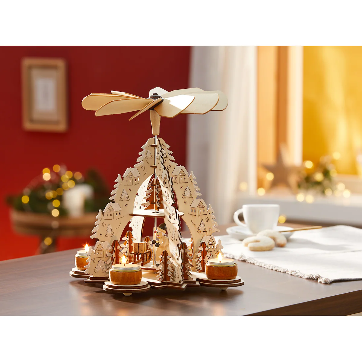 viva domo - Holz-Teelicht-Pyramide