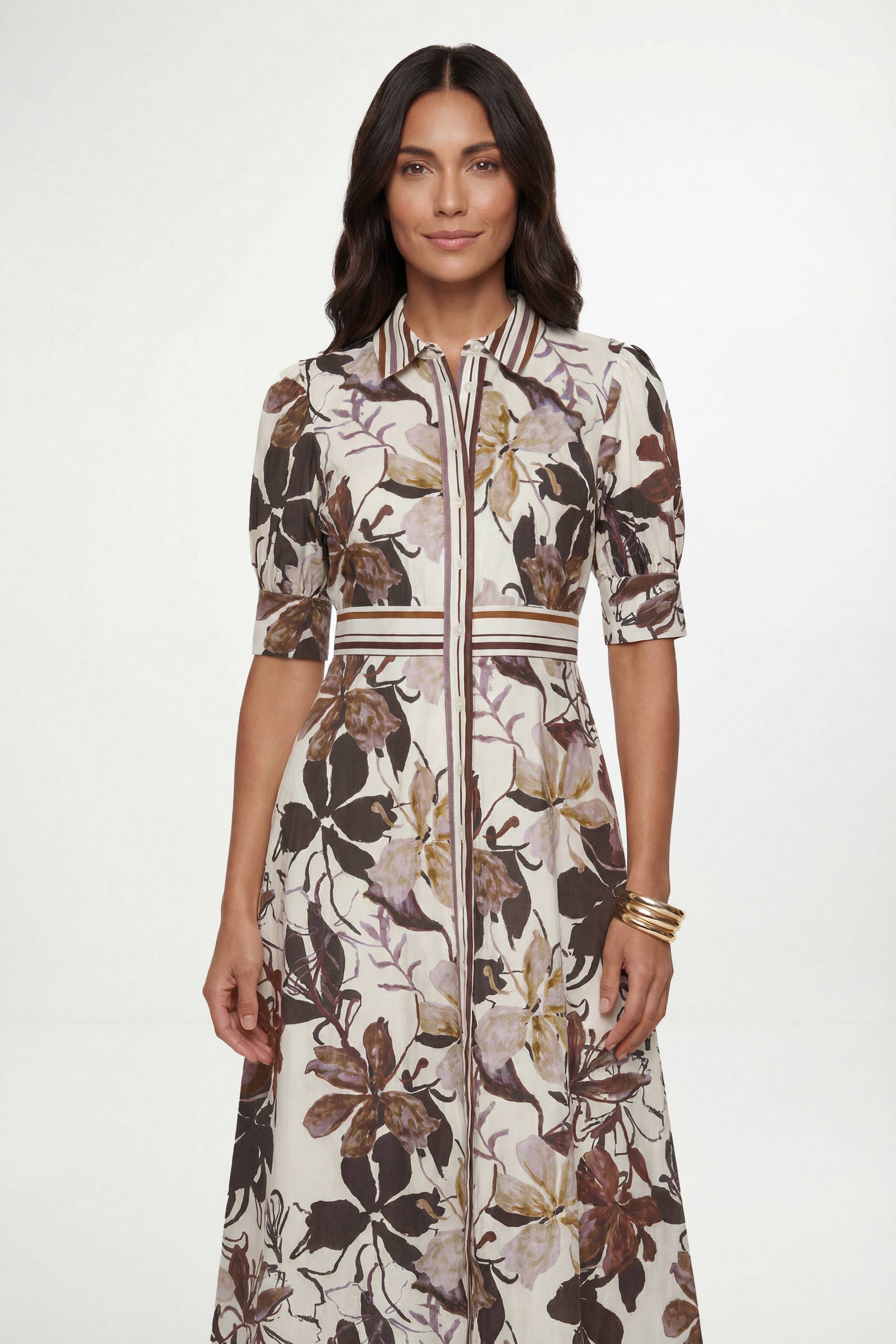 Wallis Robe Chemise Midi À Imprimé Floral Avec Boutons