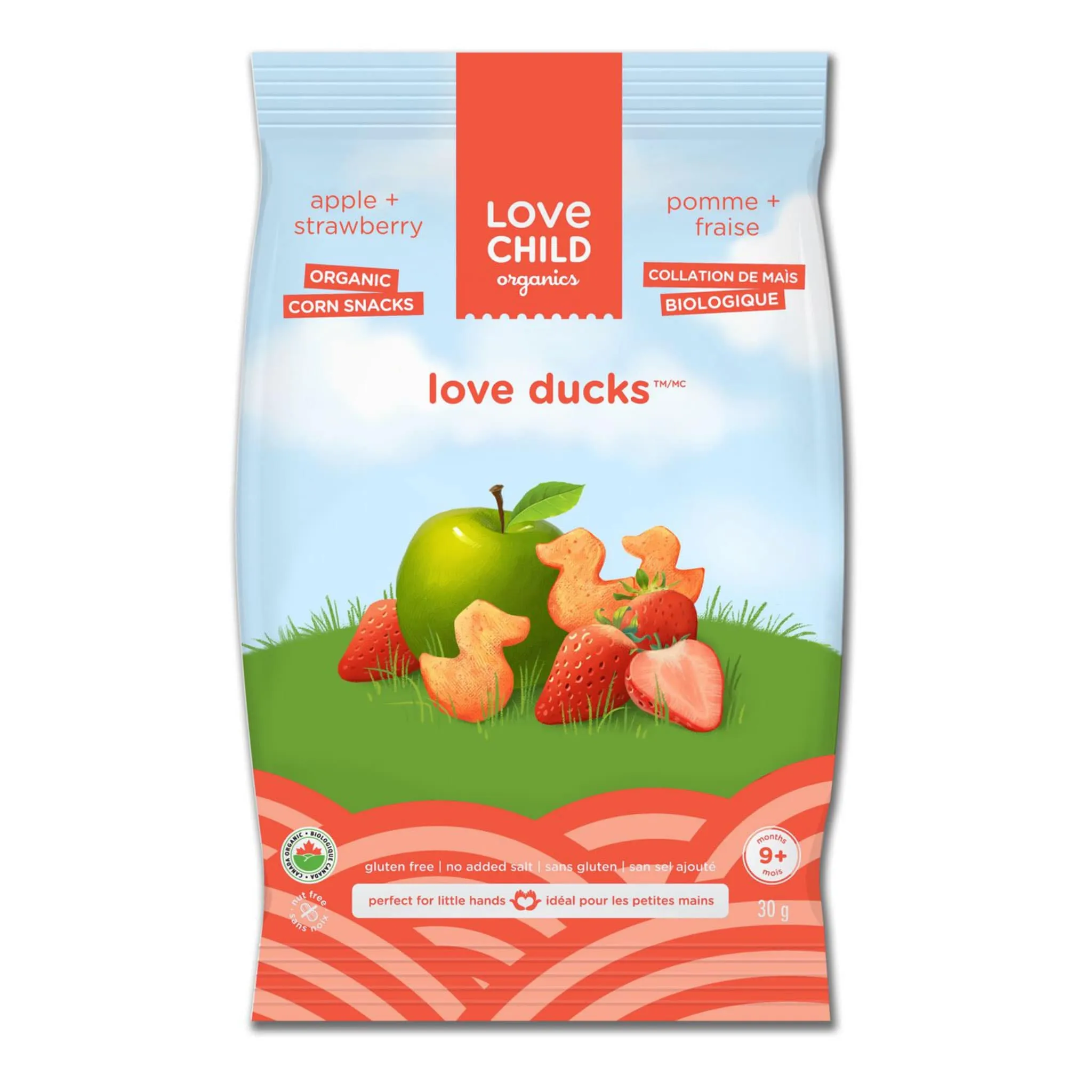 Love Child Organics Collations MaÏs Bio - Pomme et Fraise (à partir de 9 mois )