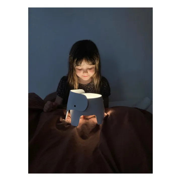 EO Lampe de chevet Eléphant en cuir | Blanc