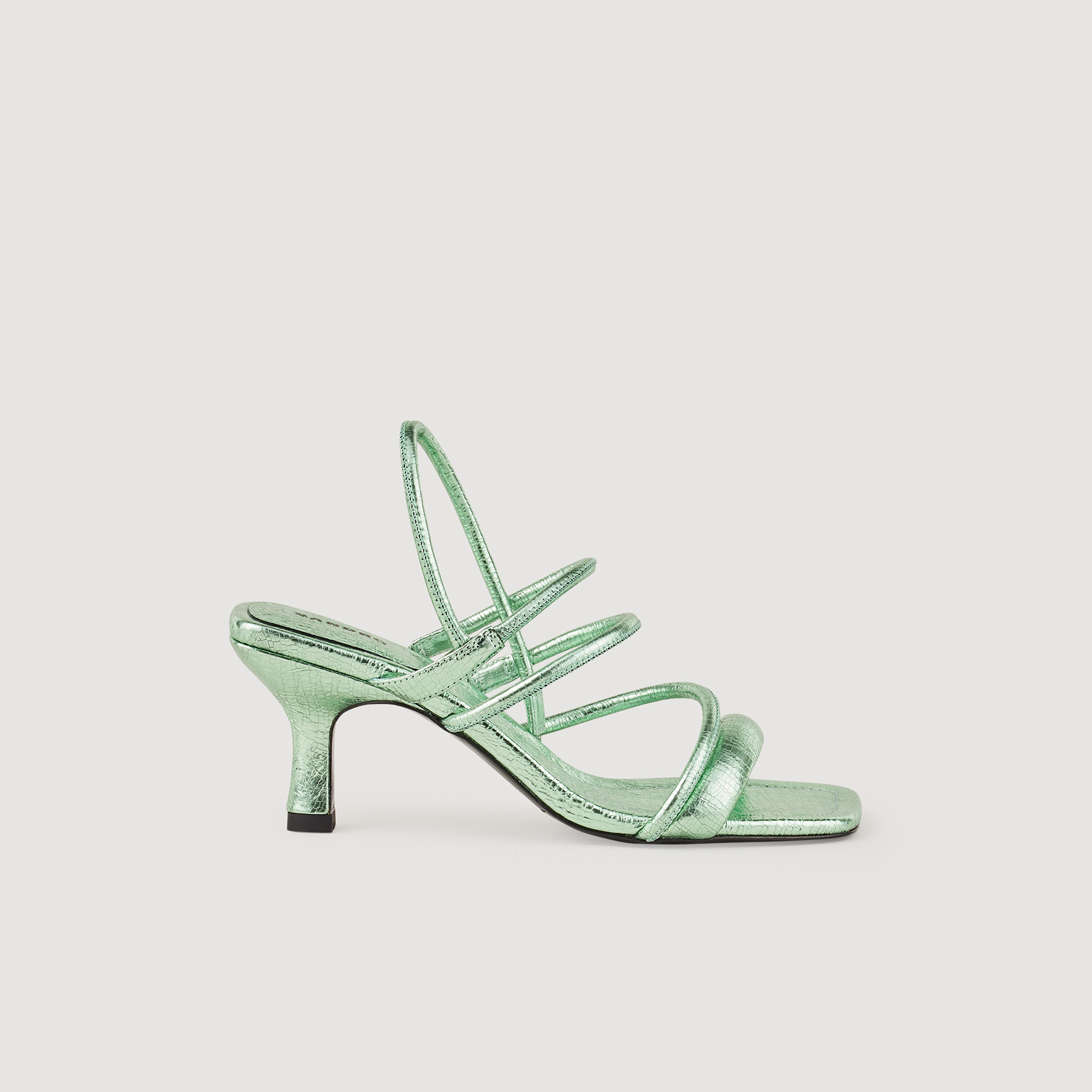 Sandales en cuir metallise