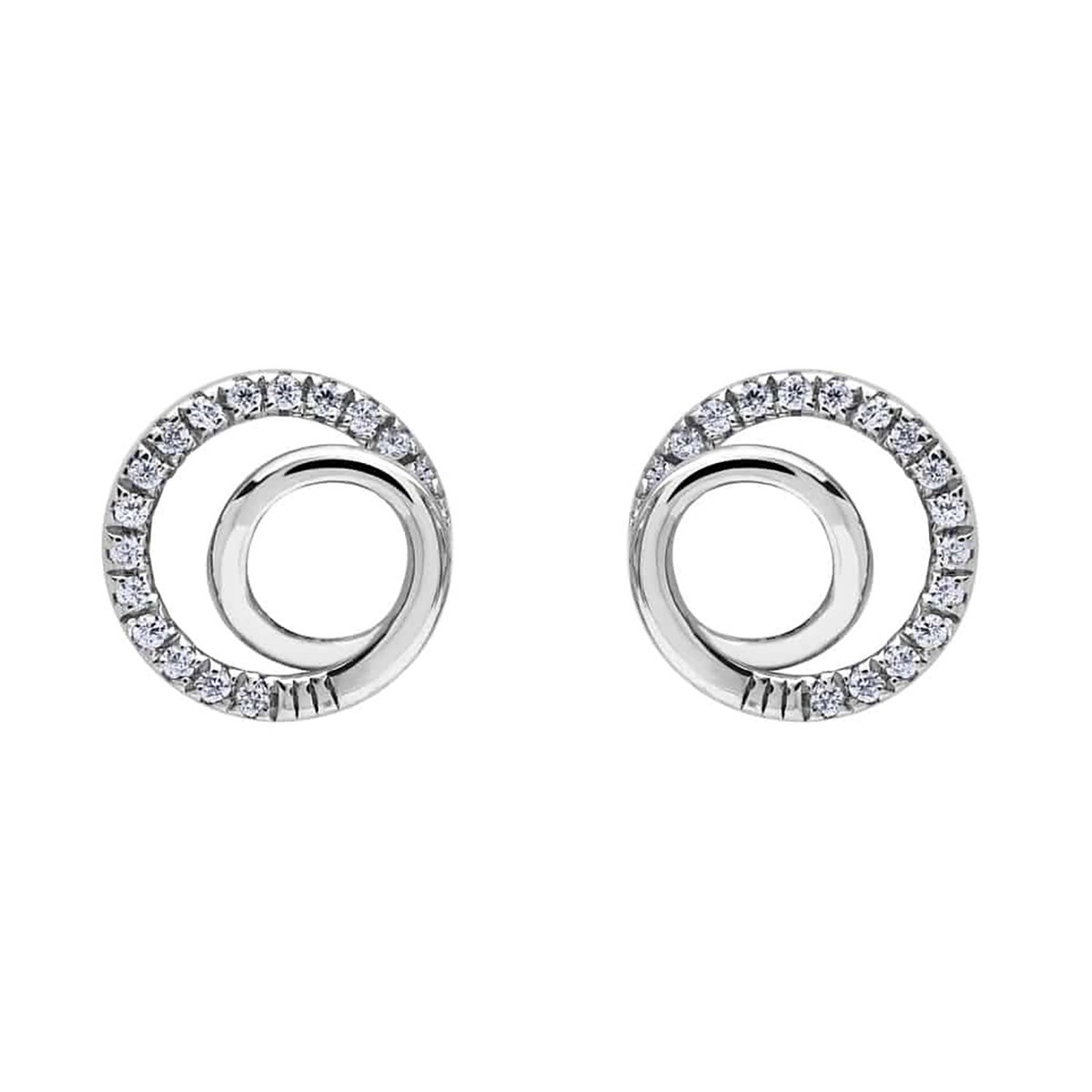 Boucles d'oreilles double cercle or oxydes