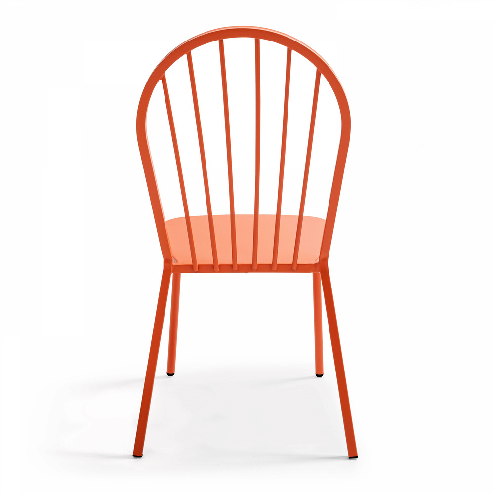 Chaise bistrot en métal orange