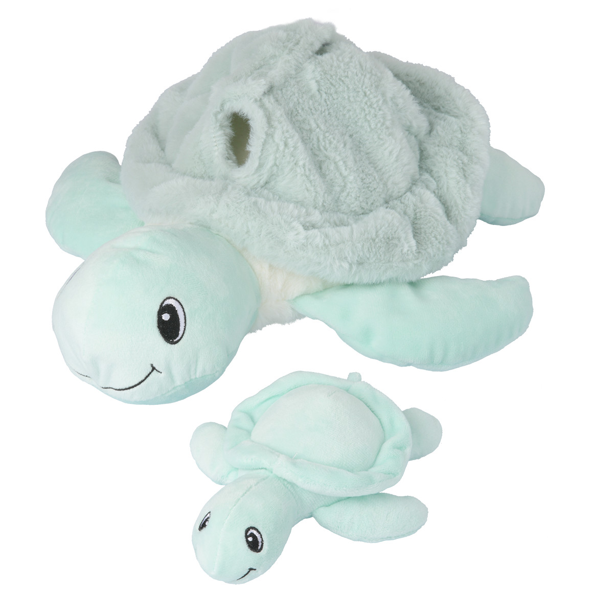 Topolino Plüschtier Schildkröte mit Baby mintgrün