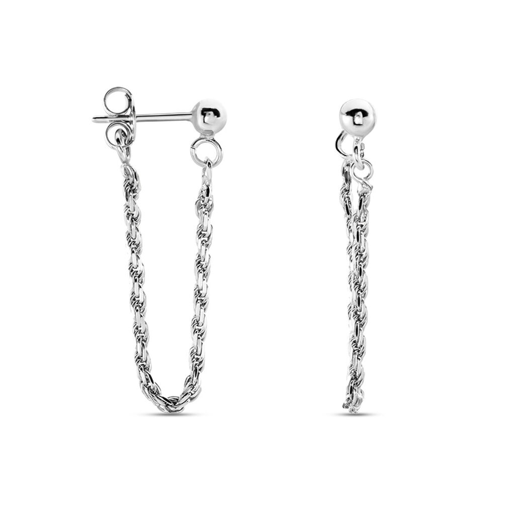 Boucles D'oreilles Pendantes Argent Blanc Renae
