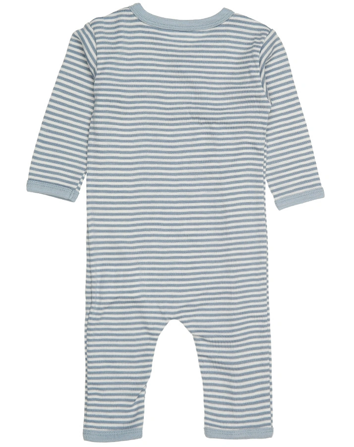 Strampler JOY STRIBE mit Seide in blau/weiß