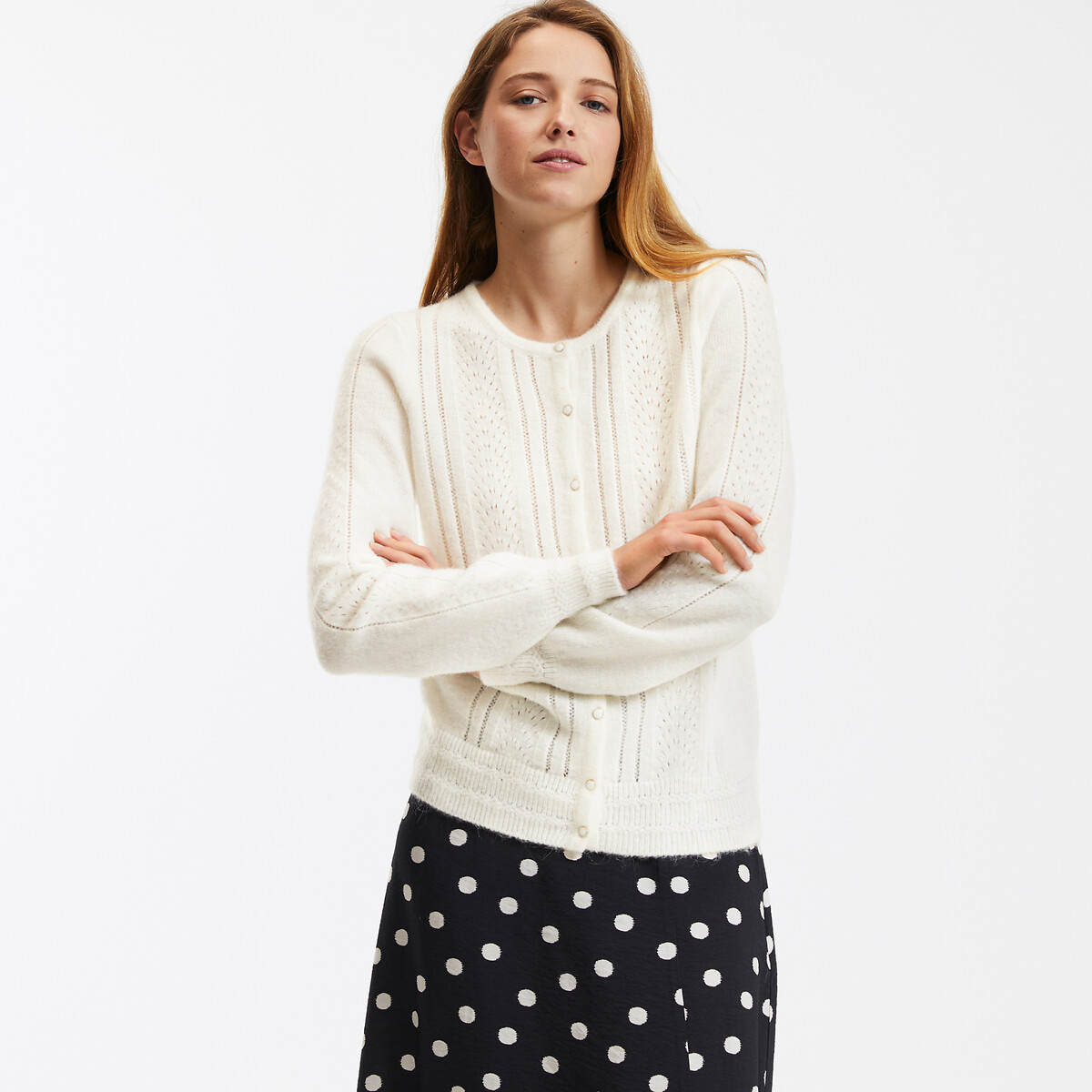COLEÇÕES LA REDOUTE<br>Colete em malha pointelle