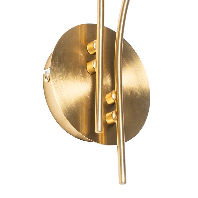 Moderne wandlamp goud 2-lichts met smoke glas - Athens