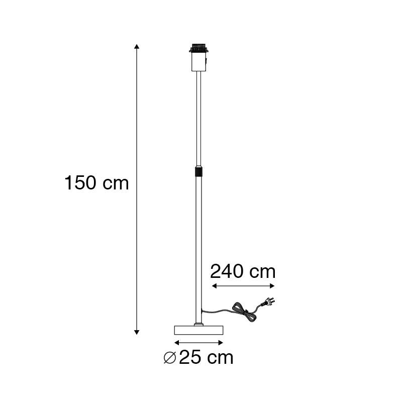 QAZQA - Moderne vloerlamp | Staande lamp | Vloerlamp | Lamp | Licht staal | Zilver | Mat nikkel verstelbaar - Feest | Woonkamer | Slaapkamer - Langwerpig staal - LED-compatibel E27