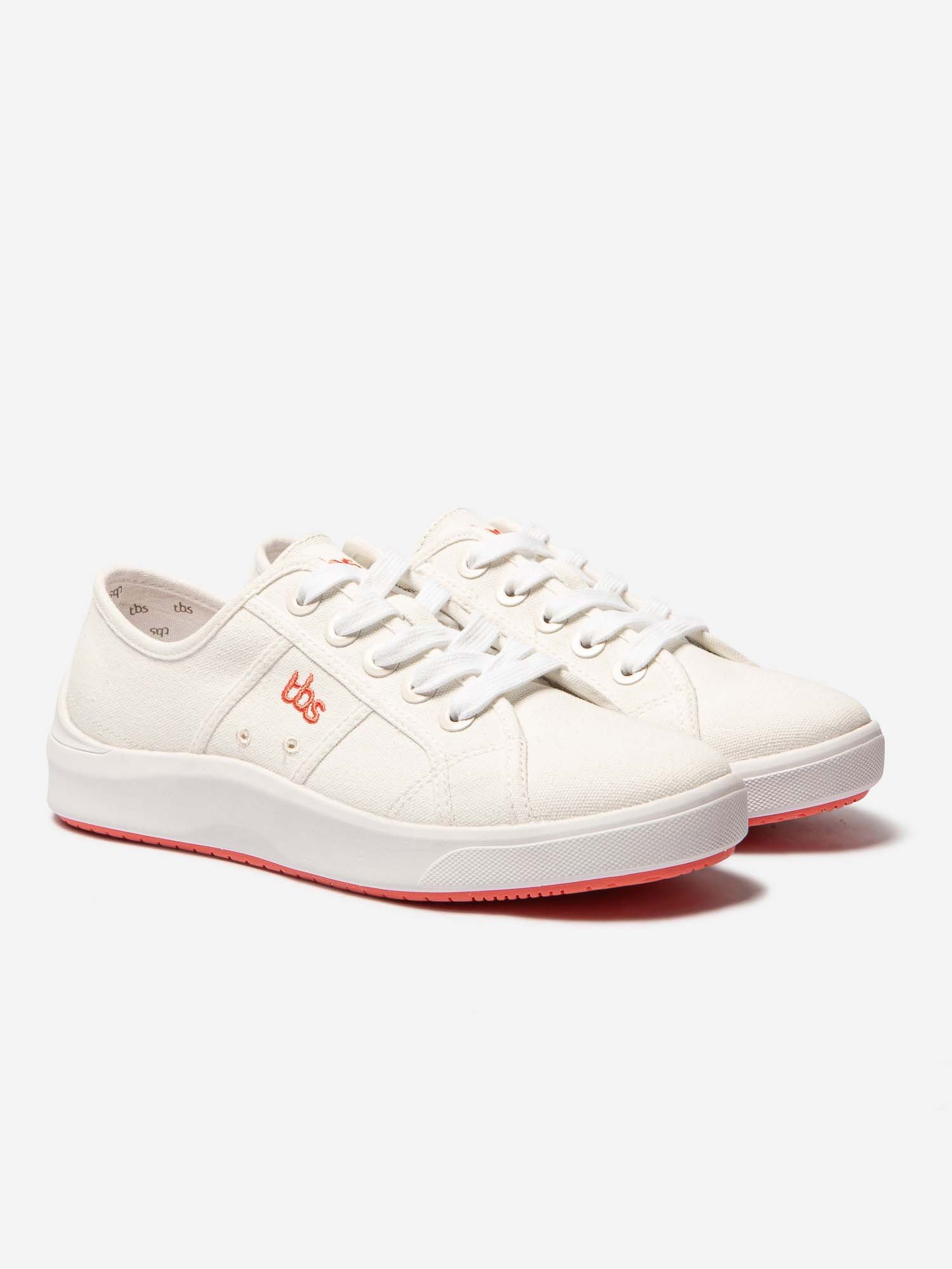 Tennis Femme En Toile Blanc Cassé