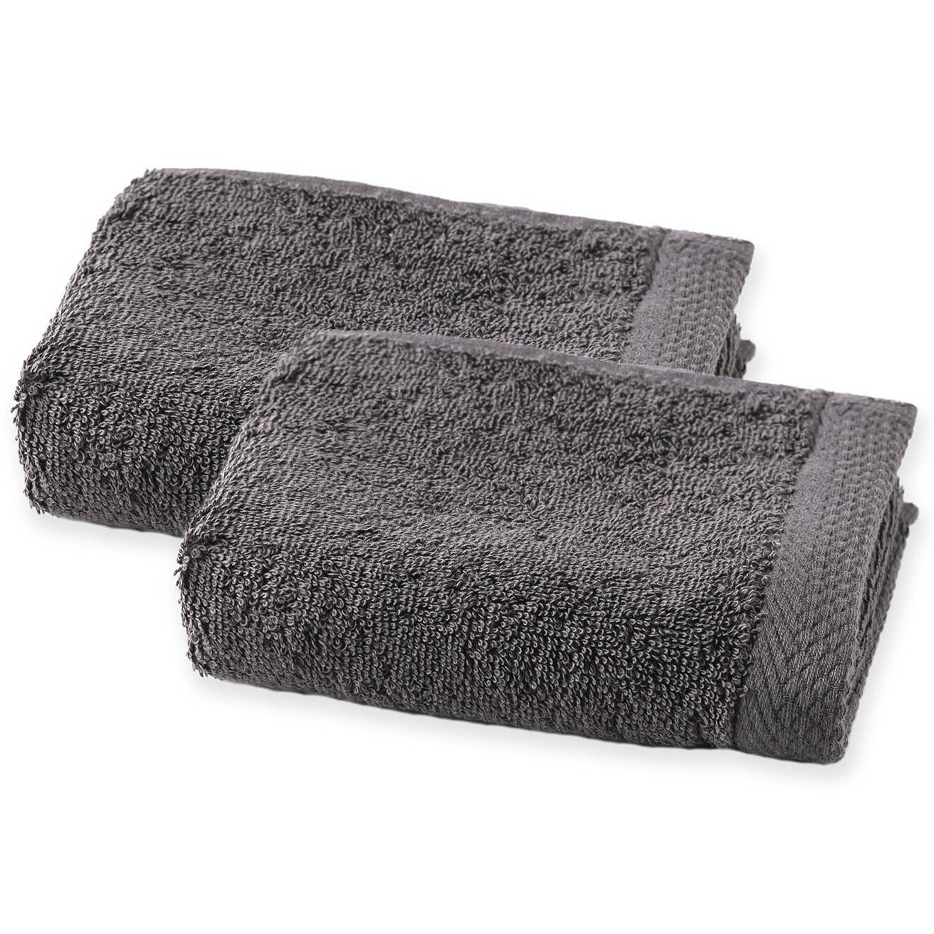 Soft by Perle de Coton 2 Serviettes Invité gris anthracite - 50x30 cm