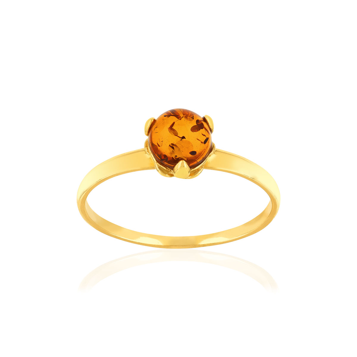 Bague or 375 jaune ambre