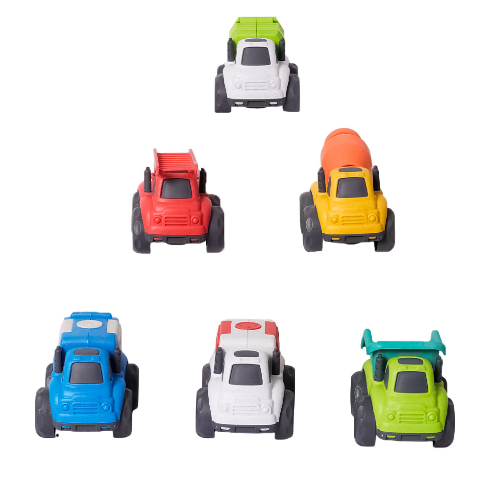 Speelgoedtopdeals BIOplastic Truck set 6-delig - 11 cm