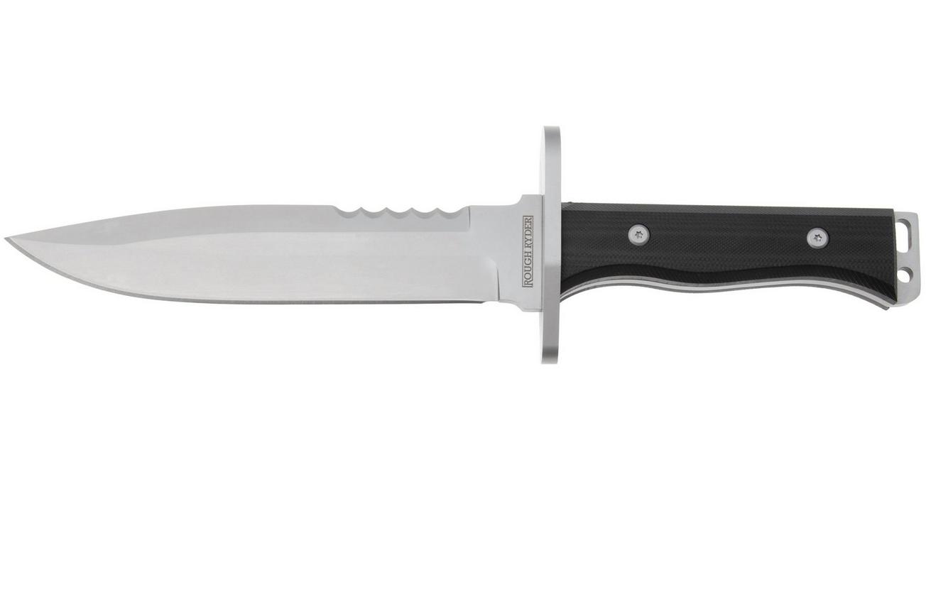 Rough Ryder RR2541, Bead Blasted Stainless, Black G10, vaststaand mes