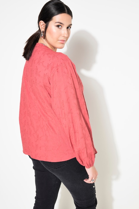 Bluse, oversized, Struktur-Qualität, Ballon-Langarm
