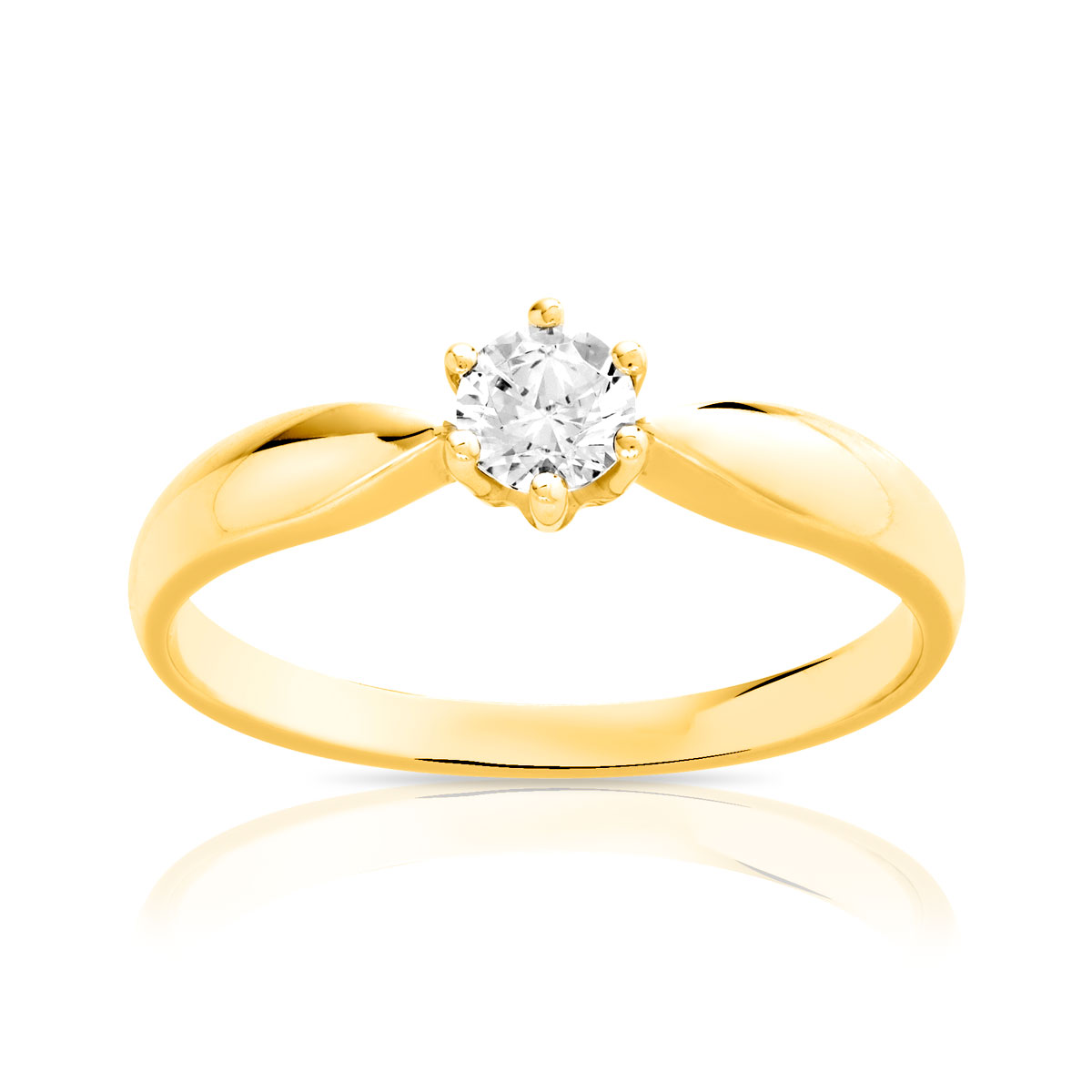 Bague solitaire or 750 diamant 25/100e de carat