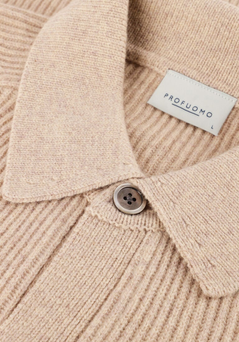 beige profuomo vest overshirt full button