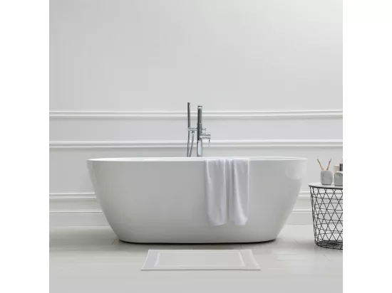Tapis de bain uni en coton éponge Oeko-Tex 50x70cm