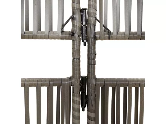 Cloison de séparation 5 panneaux gris résine tressée