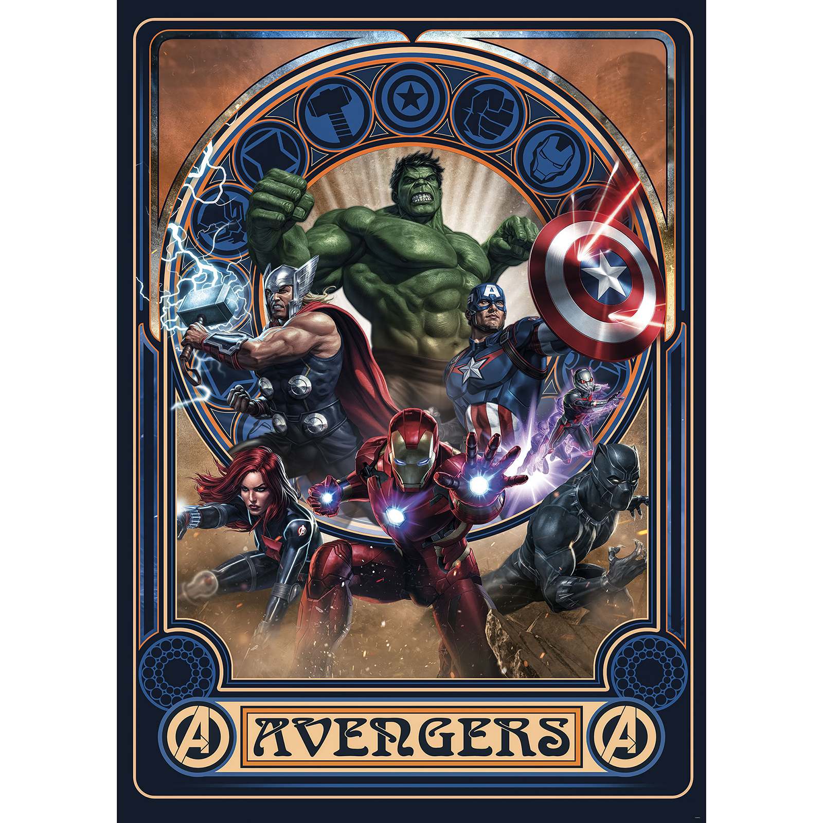 Vlies-Fototapete AVENGERS ORNAMENT - 200x280 cm