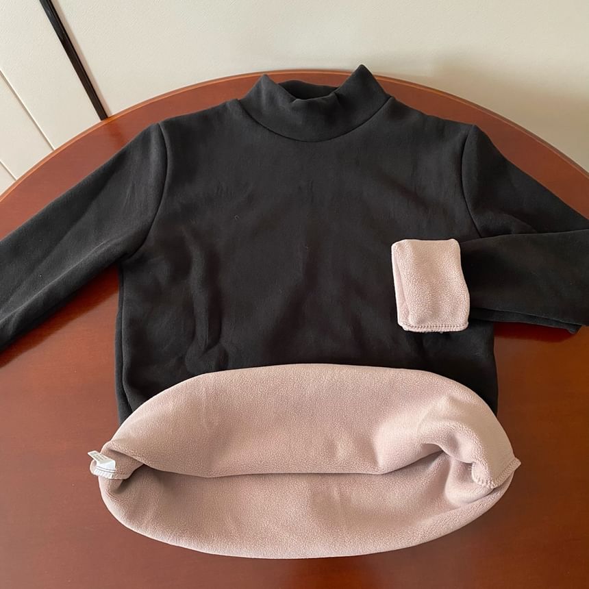 Girls Supply - Fleece T-shirt met lange mouwen en mockneck