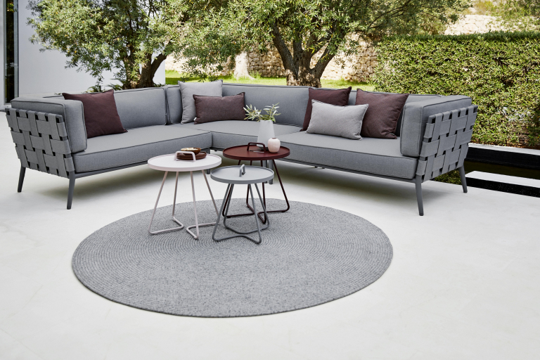 Cane-Line Conic 2-zits loungebank rechtermodule lichtgrijs