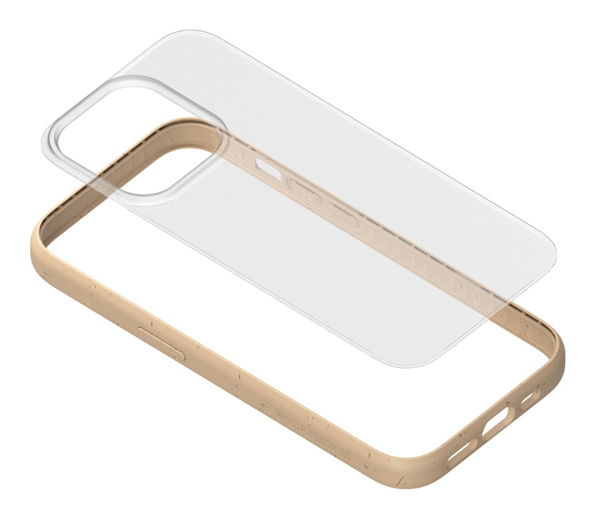iPhone 14 Pro ClearCase Schutzhülle Vegan Biologisch Abbaubar (ECO631) - Taupe / Transparent