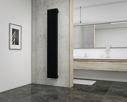 SCHULTE London designradiator 1800x295 mm parelzwart mat met middenaansluiting H2418028 72