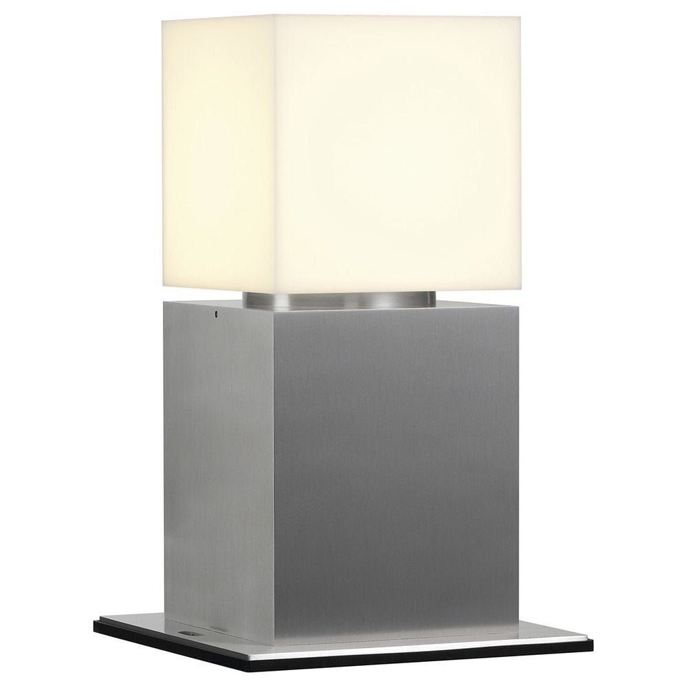 Vierkante paal 30, E27, staande buitenlamp, geborsteld aluminium, max. 20W, IP44, 300mm