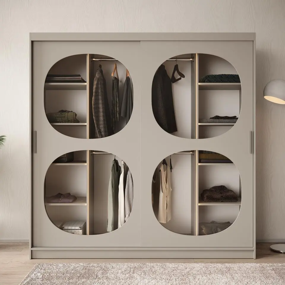 Meubella - Kledingkast Bravanti - Beige - 200 cm
