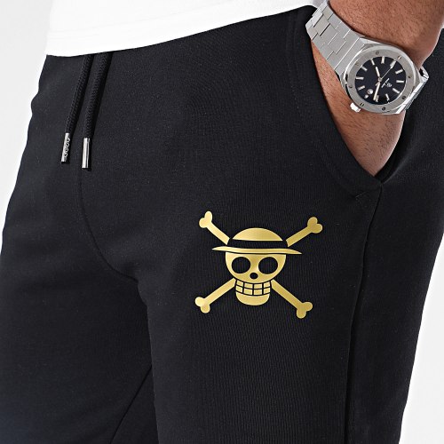 Pantalon Jogging Mugiwara Logo Noir Doré