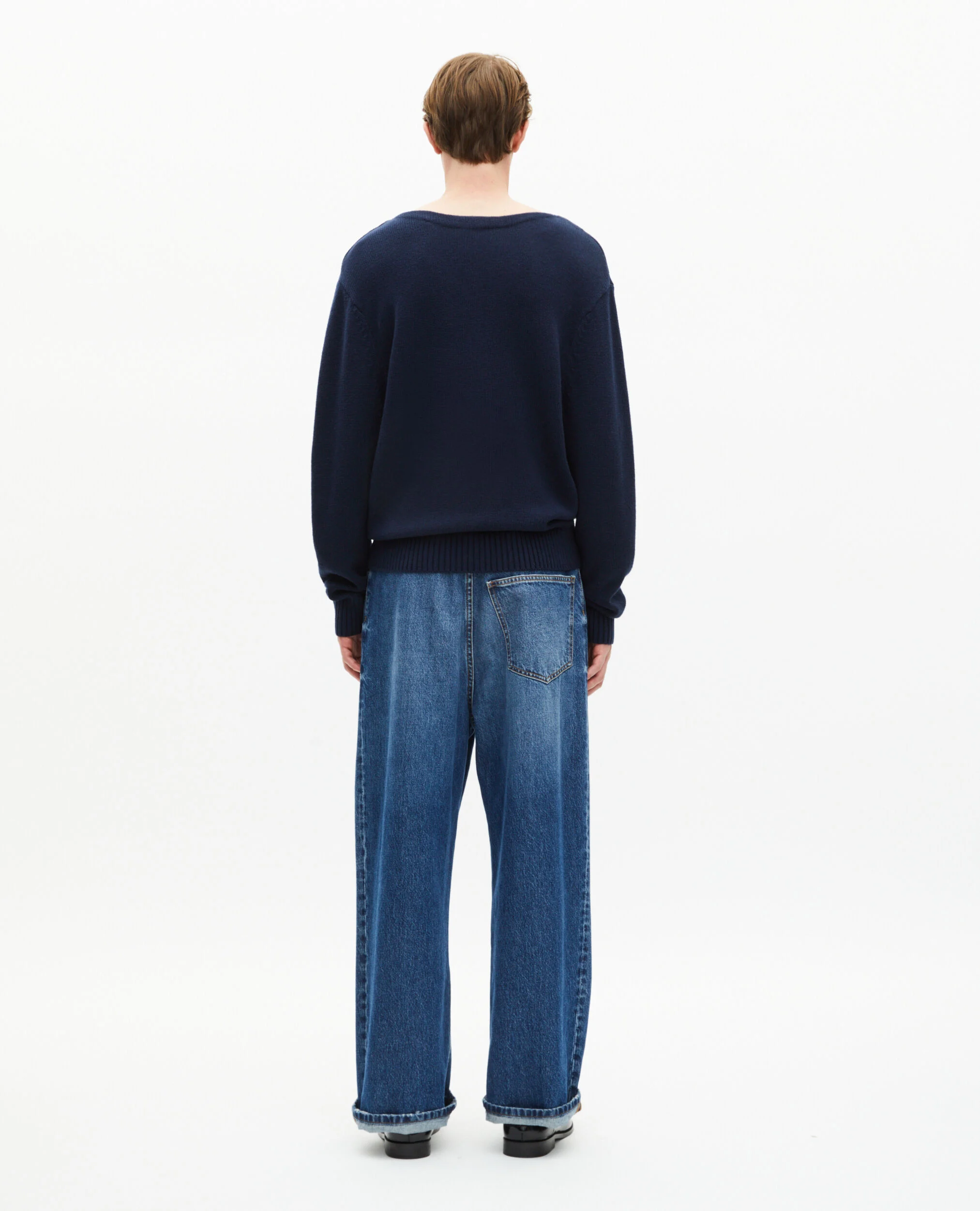 Pull col bateau marine