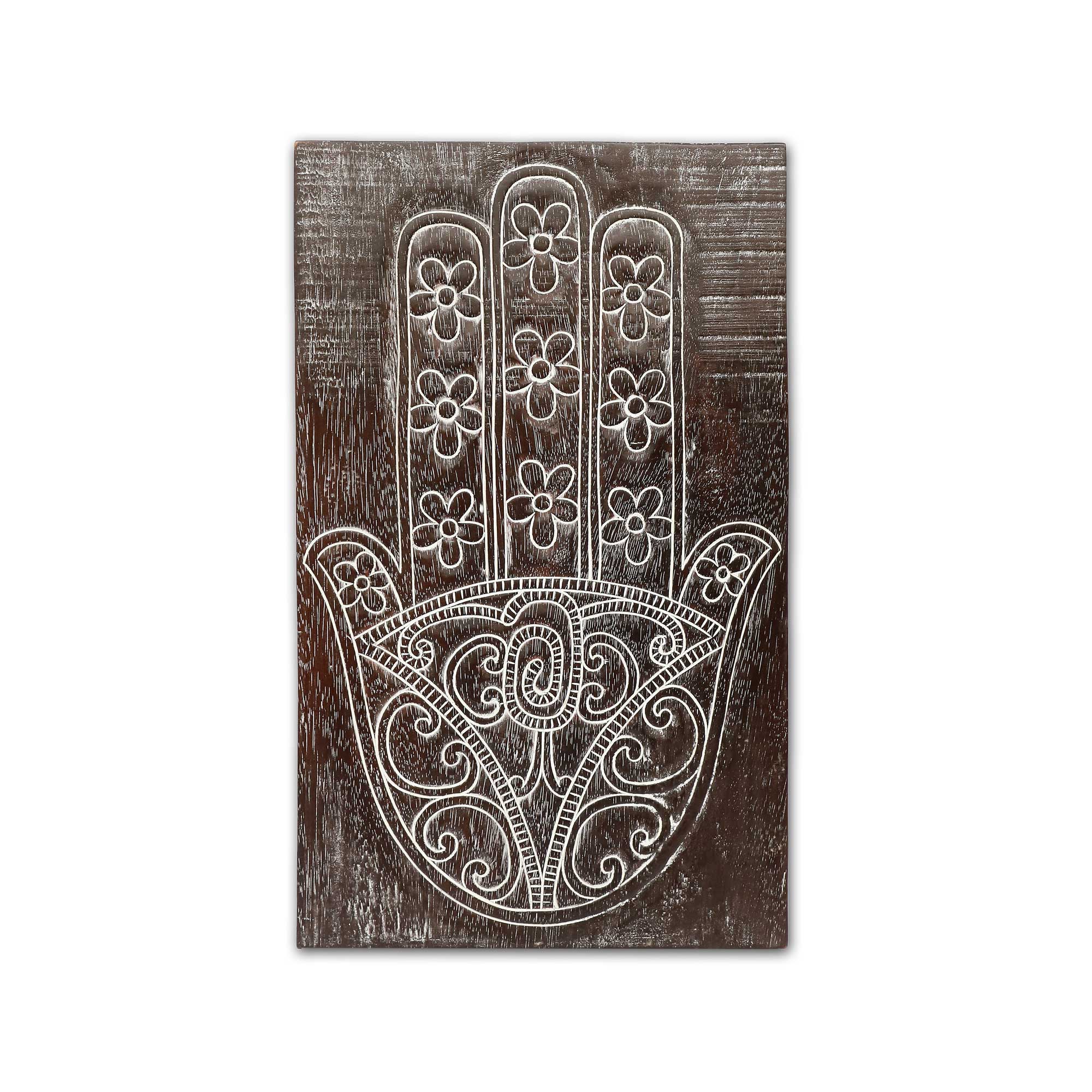 Wandbild 'Hand der Fatima', aus Massivholz, H 49 cm, B 30 cm, L 3 cm von fischer's lagerhaus
