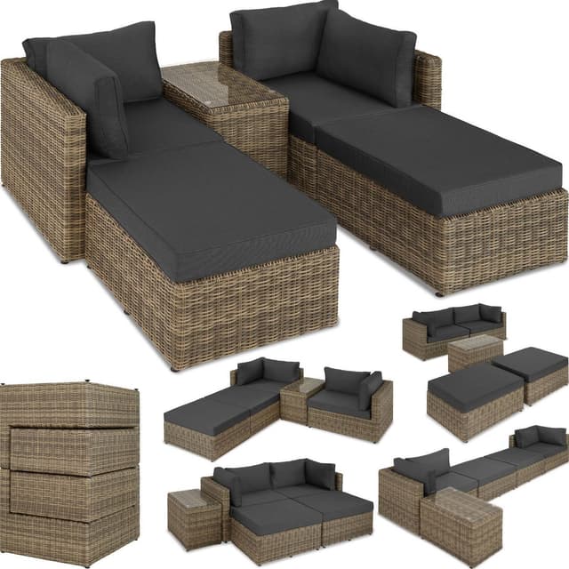 Polyrattan loungesæt med aluminiumstel San Domino