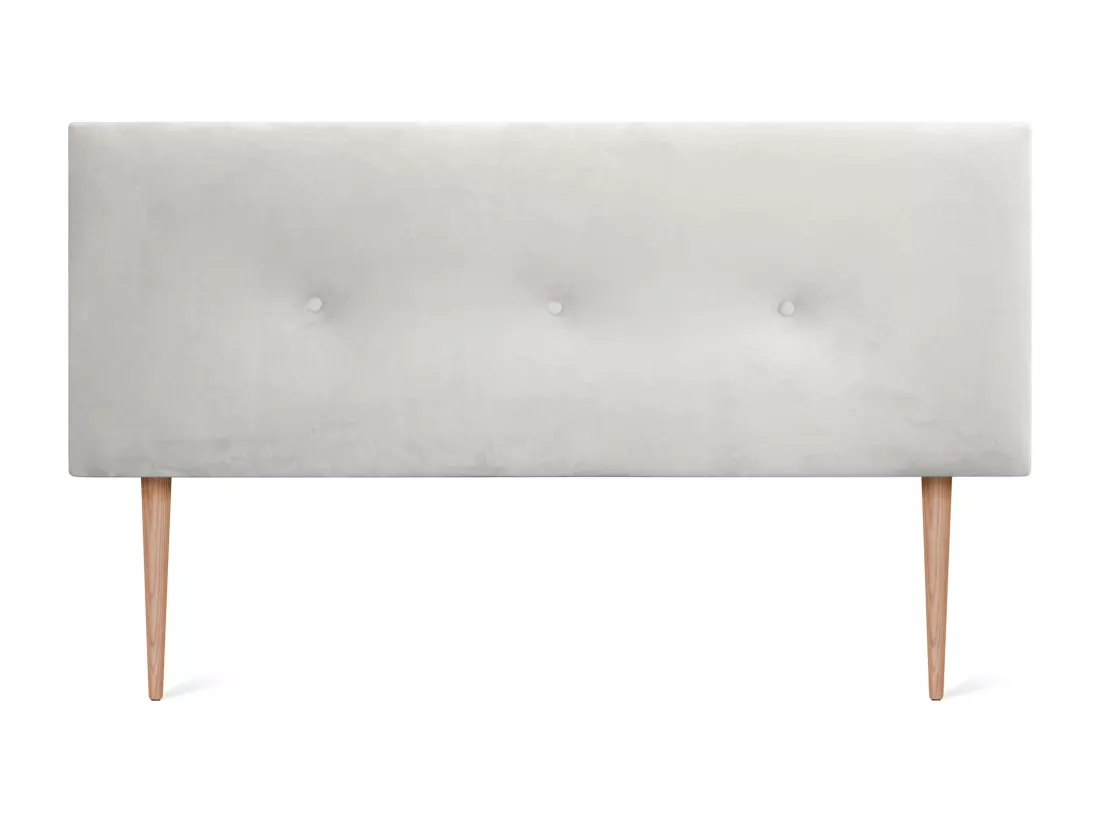 DHOME Tête de Lit Velours Lisse avec Boutons 160x105 avec Pieds de Lit 150/160 - Blanc