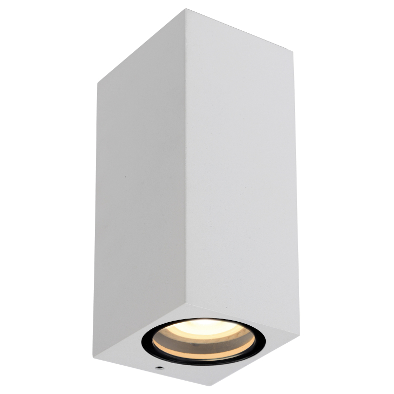 Lucide Zaro 2 wandlamp buiten IP44 vierkant wit