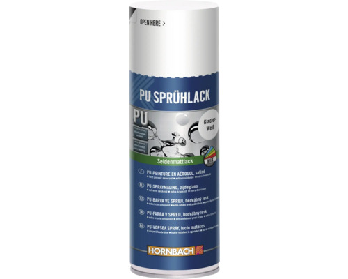 HORNBACH PU spuitlak Gletsjerwit satijnmat 400 ml